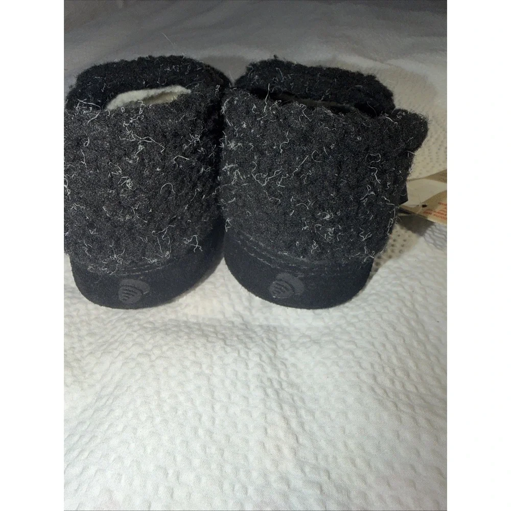 ACORN Kid's Colby Gore Moc Slipper Black Berber Fleece US Unisex 1-2 Kids